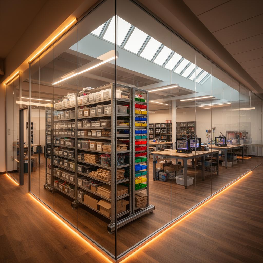 The Maker Vault concept render — The back-of-house that doubled the makerspace.