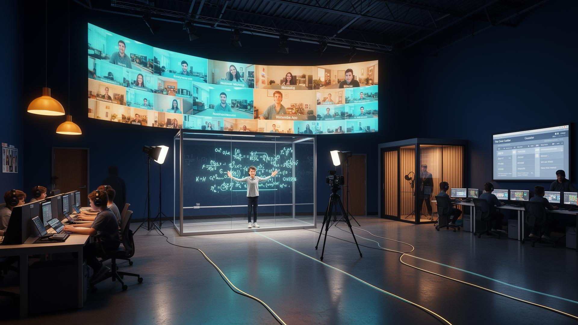 The Connected Newsroom concept render — Students as the voice of the building.
