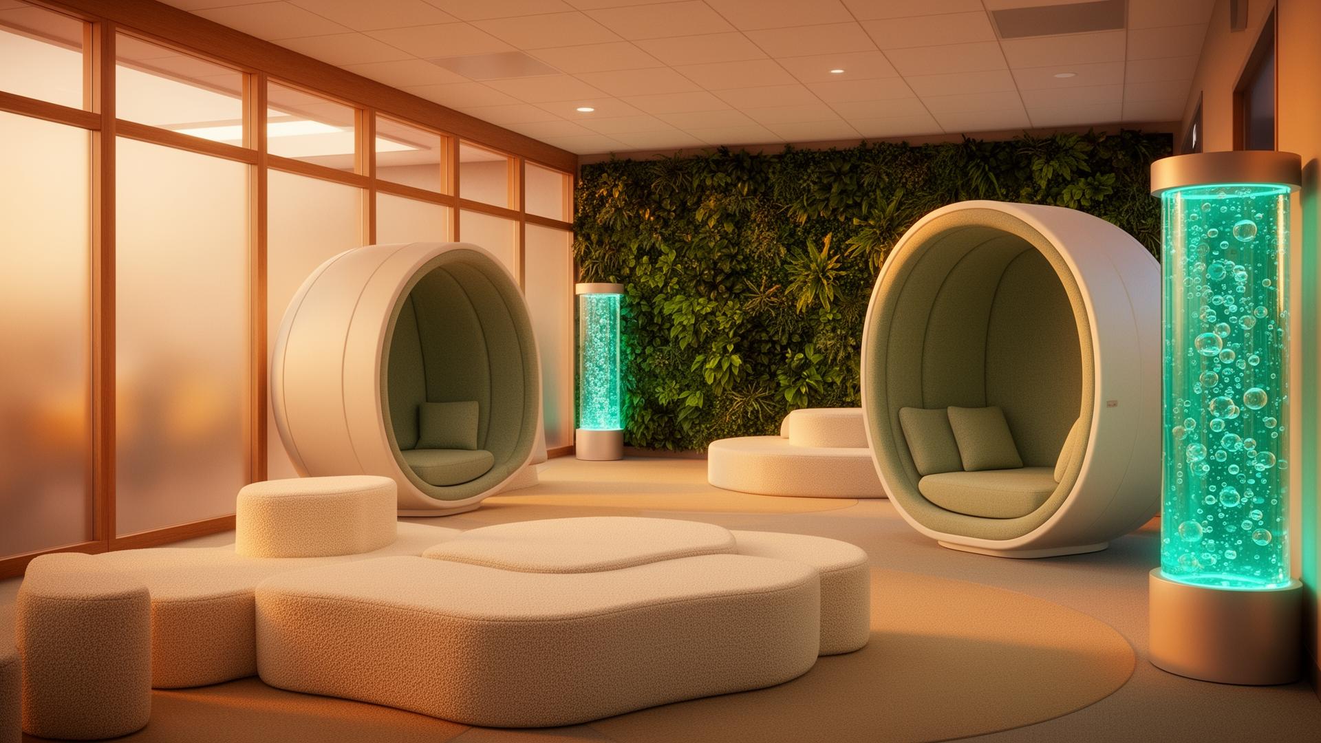 The Wellness & Belonging Sanctuary concept render — A real place — not a converted closet — for every student to feel safe.